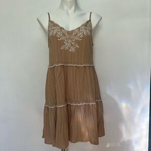 Blue Pepper Boho Embroidered Swing Tank Dress